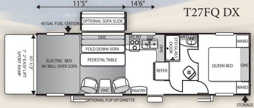 View 2016 Forest River Shockwave T27FQ complete specs and manufacturer brochures