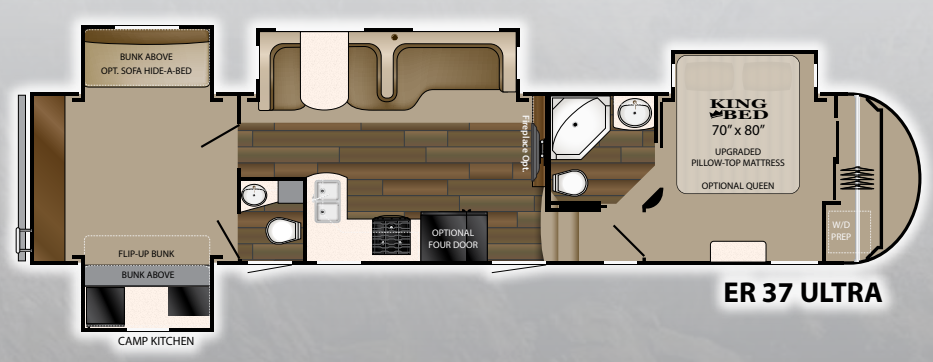 View 2016 Heartland ElkRidge 37 ULTIMATE complete specs and manufacturer brochures