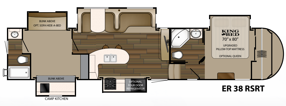 View 2016 Heartland ElkRidge 38 RSRT complete specs and manufacturer brochures