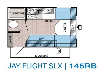 View 2016 Jayco Jay Flight SLX 145RB complete specs and manufacturer brochures