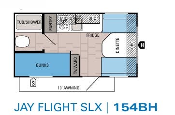 View 2016 Jayco Jay Flight SLX 154BH complete specs and manufacturer brochures