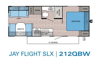 View 2016 Jayco Jay Flight SLX 212QBW complete specs and manufacturer brochures