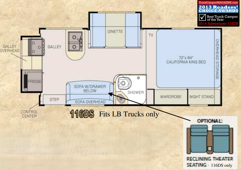 View 2017 Adventurer Adventurer 116DS complete specs and manufacturer brochures