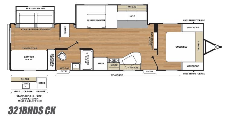 View 2017 Coachmen Catalina SBX 321BHDSCK complete specs and manufacturer brochures