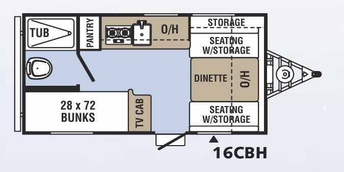 View 2017 Coachmen Clipper Cadet 16CBH complete specs and manufacturer brochures