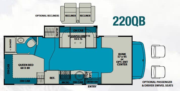 View 2017 Coachmen Leprechaun 220QB (Chevy) complete specs and manufacturer brochures
