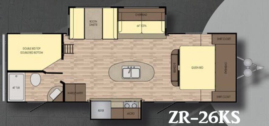 View 2017 CrossRoads Zinger ZR-26KS complete specs and manufacturer brochures