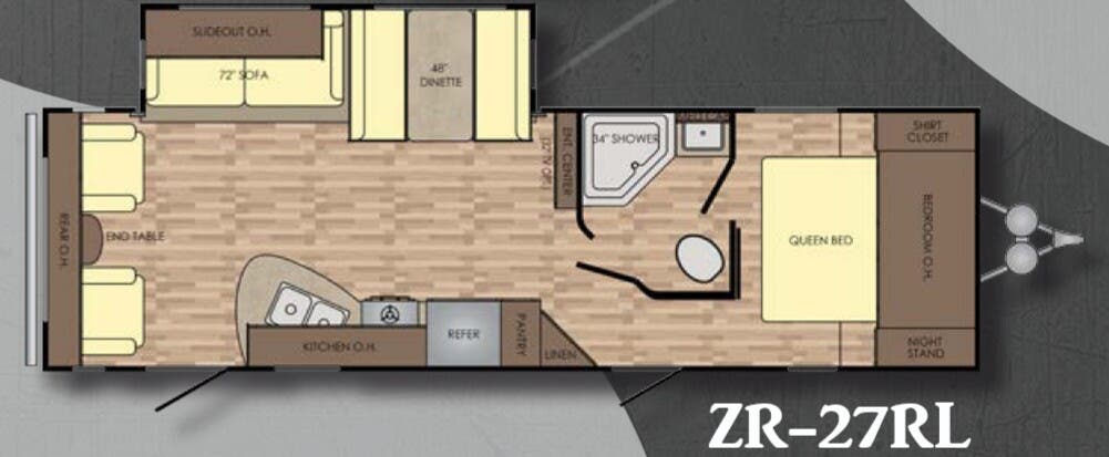 View 2017 CrossRoads Zinger ZR-27RL complete specs and manufacturer brochures