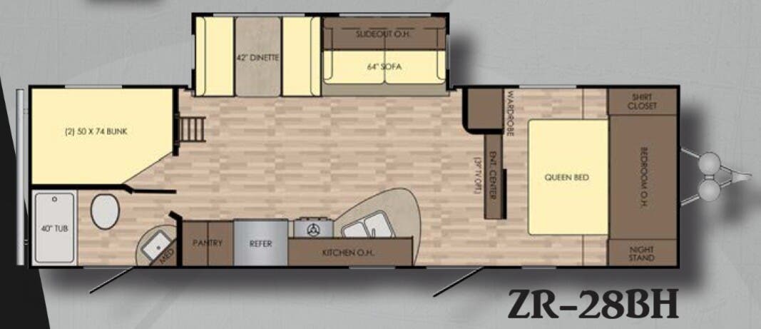 View 2017 CrossRoads Zinger ZR-28BH complete specs and manufacturer brochures