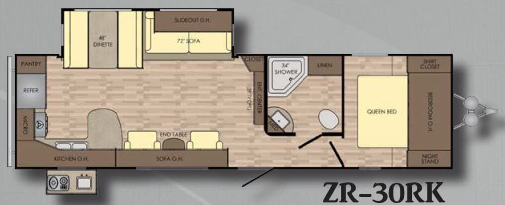 View 2017 CrossRoads Zinger ZR-30RK complete specs and manufacturer brochures