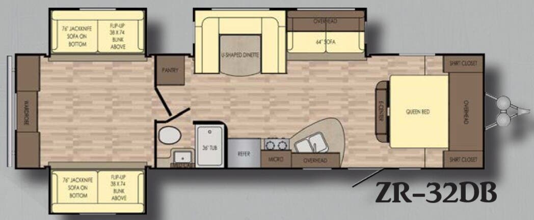View 2017 CrossRoads Zinger ZR-32DB complete specs and manufacturer brochures