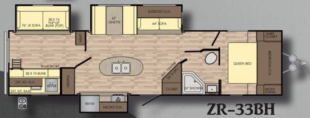 View 2017 CrossRoads Zinger ZR-33BH complete specs and manufacturer brochures