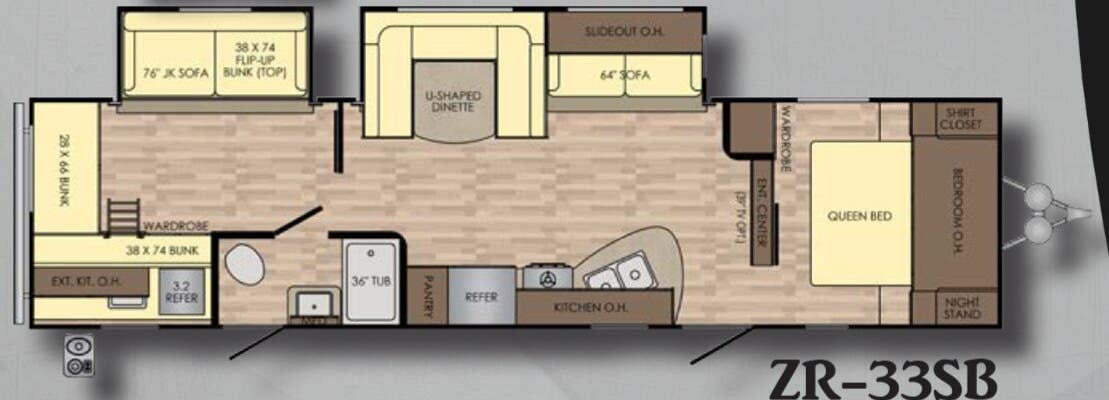 View 2017 CrossRoads Zinger ZR-33SB complete specs and manufacturer brochures