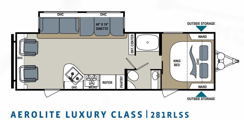 View 2017 Dutchmen Aerolite Luxury 281RLSS complete specs and manufacturer brochures