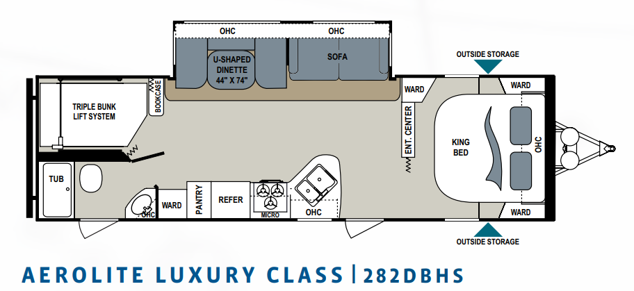 View 2017 Dutchmen Aerolite Luxury 282DBHS complete specs and manufacturer brochures