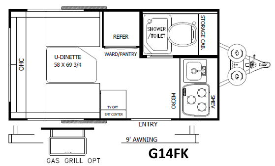 View 2017 Forest River Rockwood Geo Pro G14FK complete specs and manufacturer brochures