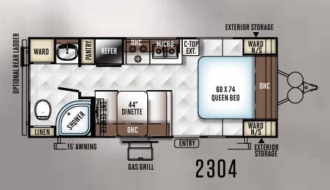 View 2017 Forest River Rockwood Mini Lite 2304 complete specs and manufacturer brochures