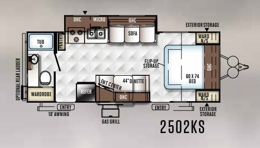View 2017 Forest River Rockwood Mini Lite 2502KS complete specs and manufacturer brochures