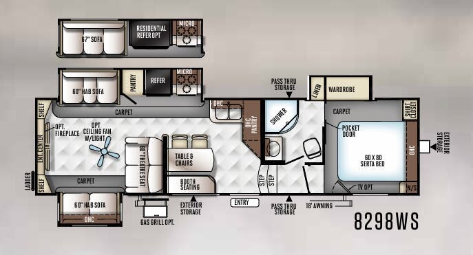 View 2017 Forest River Rockwood Signature Ultra Lite 8298WS complete specs and manufacturer brochures