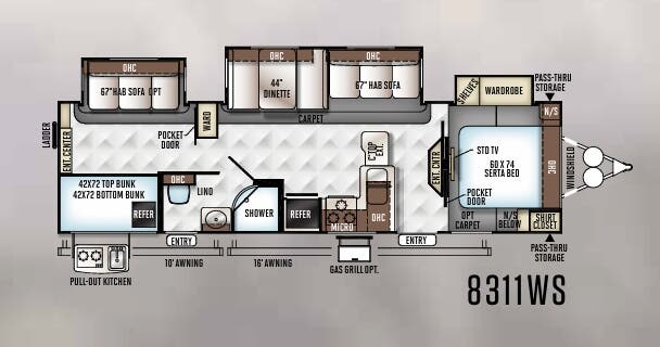 View 2017 Forest River Rockwood Signature Ultra Lite 8311WS complete specs and manufacturer brochures