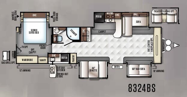 View 2017 Forest River Rockwood Signature Ultra Lite 8324BS complete specs and manufacturer brochures