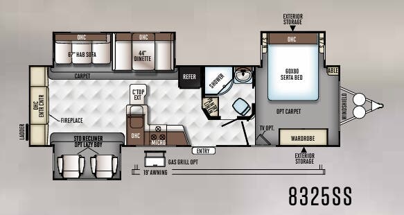 View 2017 Forest River Rockwood Signature Ultra Lite 8325SS complete specs and manufacturer brochures