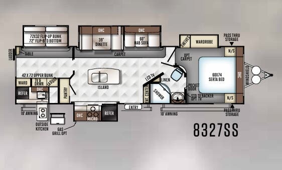 View 2017 Forest River Rockwood Signature Ultra Lite 8327SS complete specs and manufacturer brochures