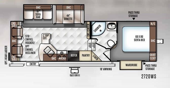 View 2017 Forest River Rockwood Ultra Lite 2720WS complete specs and manufacturer brochures