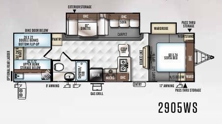 View 2017 Forest River Rockwood Ultra Lite 2905WS complete specs and manufacturer brochures