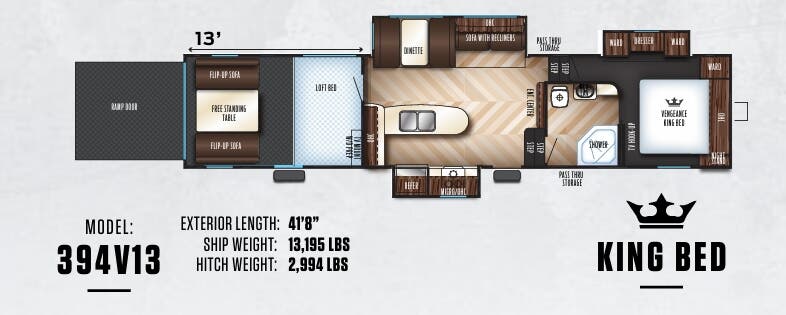 View 2017 Forest River Vengeance 394V13 complete specs and manufacturer brochures