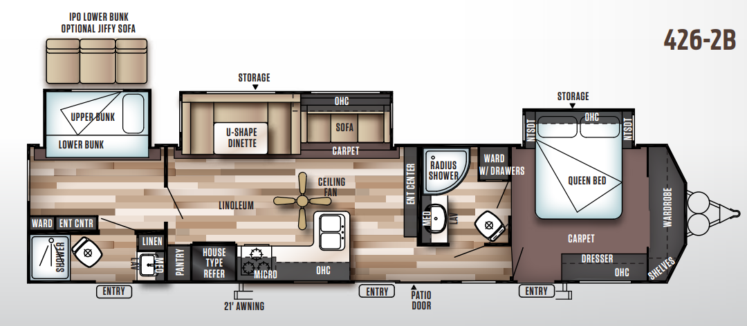 View 2017 Forest River Wildwood DLX 426-2B complete specs and manufacturer brochures