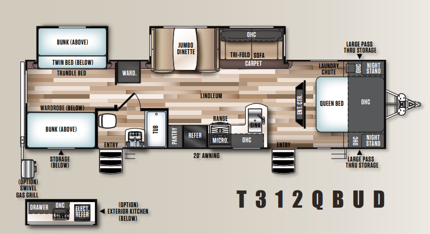 View 2017 Forest River Wildwood Heritage Glen Lite 312QBUD complete specs and manufacturer brochures