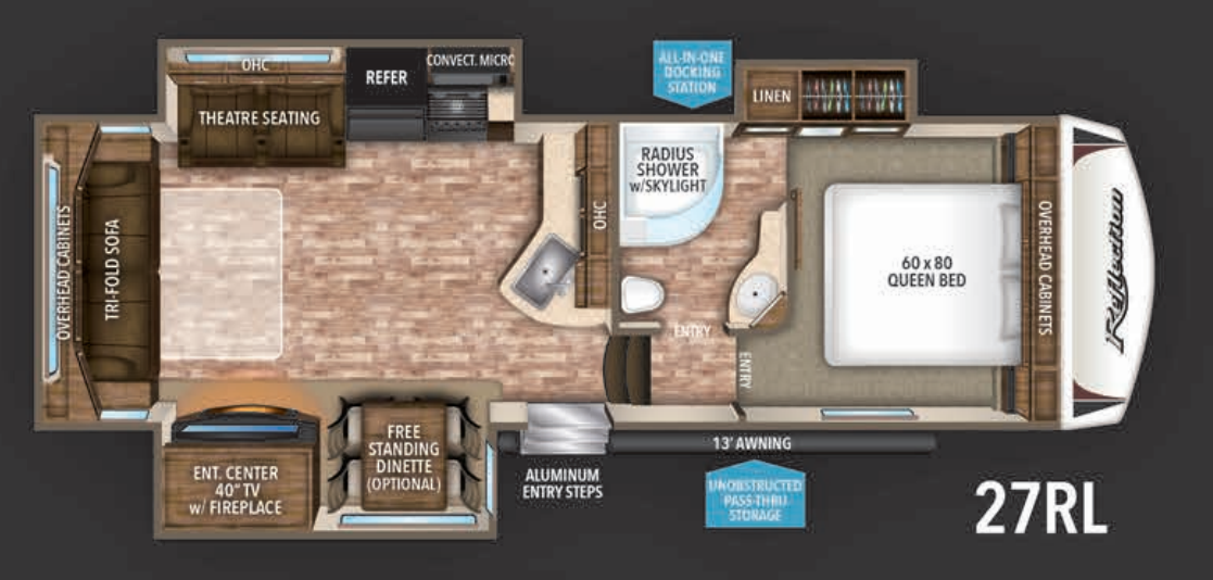 View 2017 Grand Design Reflection 27RL complete specs and manufacturer brochures