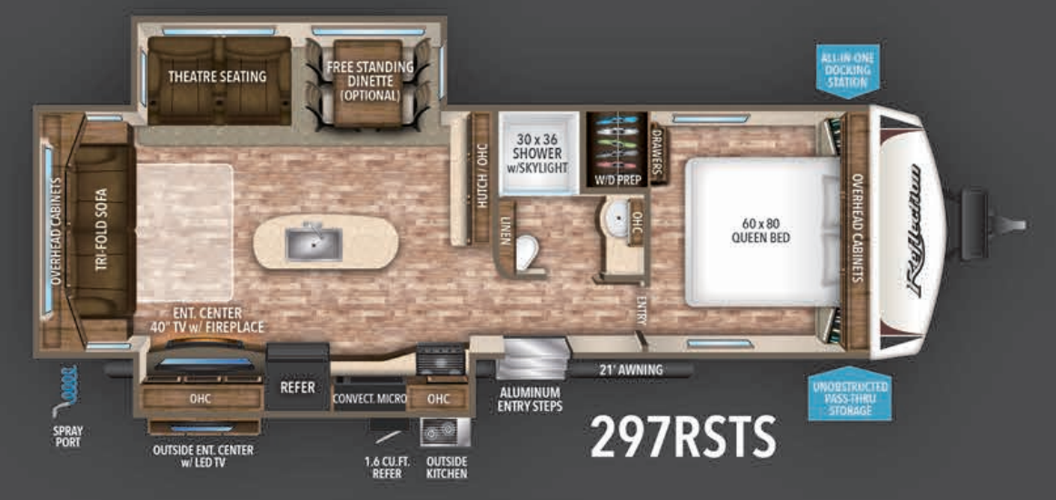 View 2017 Grand Design Reflection 297RSTS complete specs and manufacturer brochures