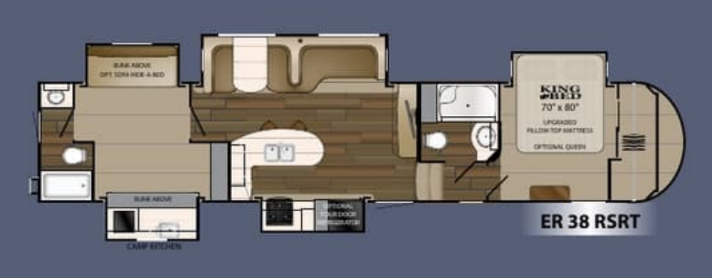 View 2017 Heartland ElkRidge 38RSRT complete specs and manufacturer brochures