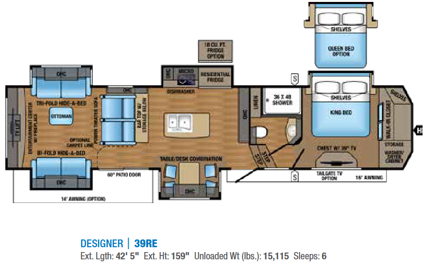 View 2017 Jayco Designer 39RE complete specs and manufacturer brochures