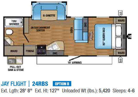 View 2017 Jayco Jay Flight 24RBS complete specs and manufacturer brochures