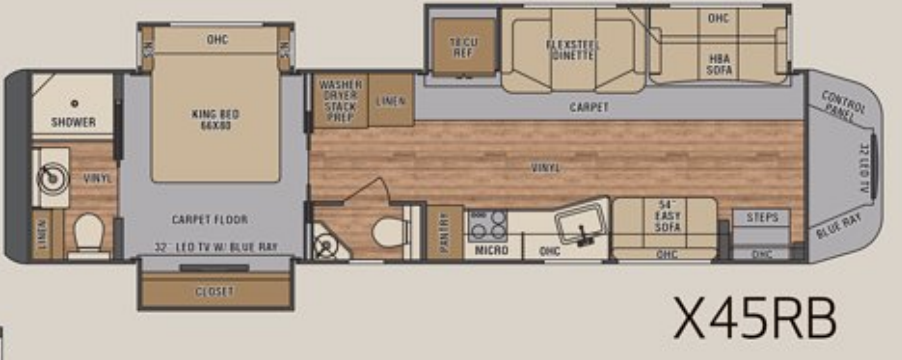 View 2017 Renegade RV XL X45RB complete specs and manufacturer brochures