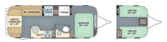 View 2018 Airstream Flying Cloud 25FB Twin complete specs and manufacturer brochures