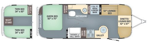 View 2018 Airstream Flying Cloud 25RB Twin complete specs and manufacturer brochures