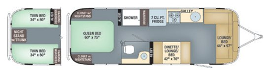 View 2018 Airstream Flying Cloud 28RB Twin complete specs and manufacturer brochures