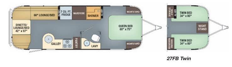 View 2018 Airstream International Serenity 27FB Twin complete specs and manufacturer brochures