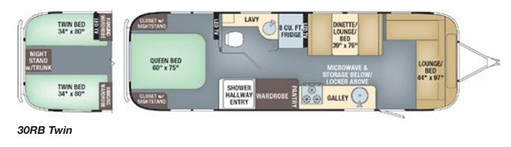 View 2018 Airstream International Serenity 30RB Twin complete specs and manufacturer brochures
