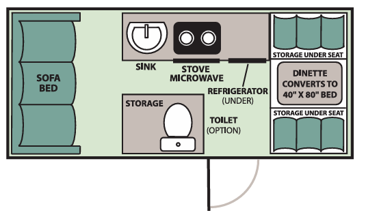View 2018 Aliner Expedition Sofa Bed complete specs and manufacturer brochures