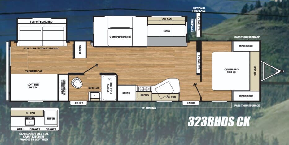 View 2018 Coachmen Catalina Legacy Edition 323BHDS CK complete specs and manufacturer brochures