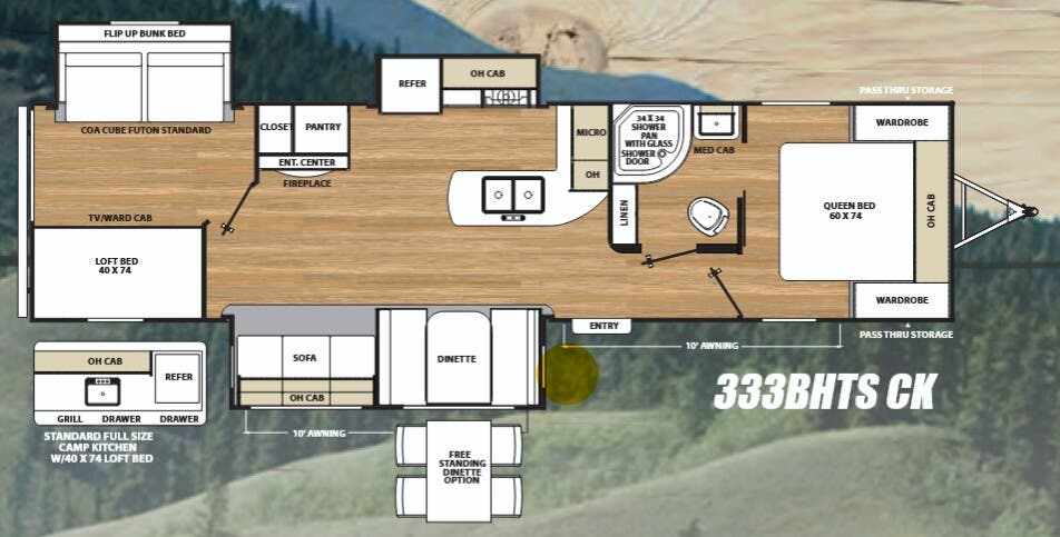 View 2018 Coachmen Catalina Legacy Edition 333BHTS CK complete specs and manufacturer brochures