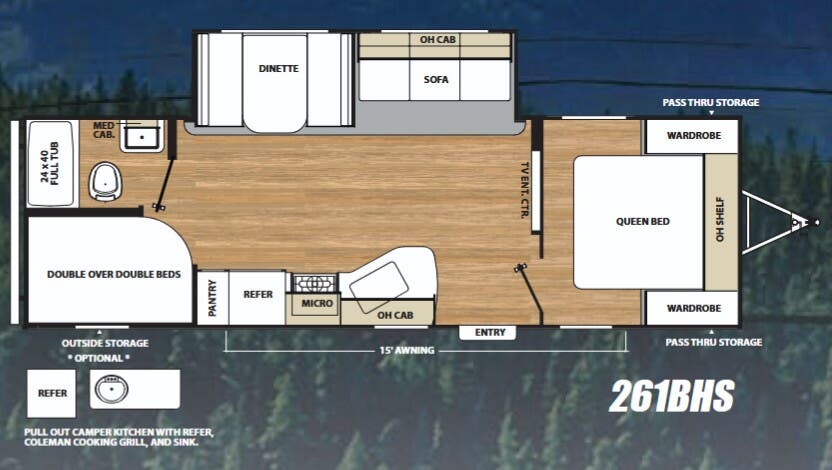 View 2018 Coachmen Catalina SBX 261BHS complete specs and manufacturer brochures