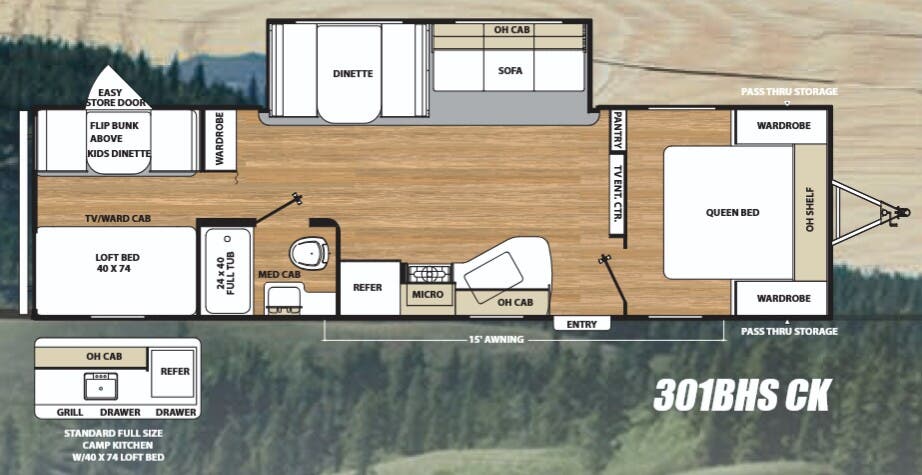 View 2018 Coachmen Catalina SBX 301BHS CK complete specs and manufacturer brochures
