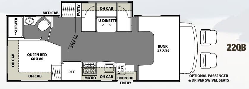View 2018 Coachmen Freelander 22QB (Chevy) complete specs and manufacturer brochures