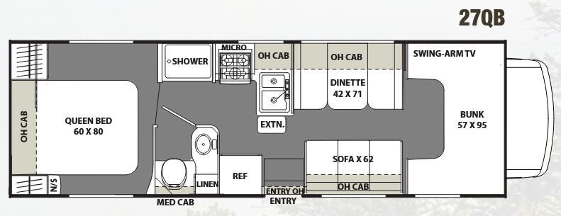 View 2018 Coachmen Freelander 27QB (Chevy) complete specs and manufacturer brochures